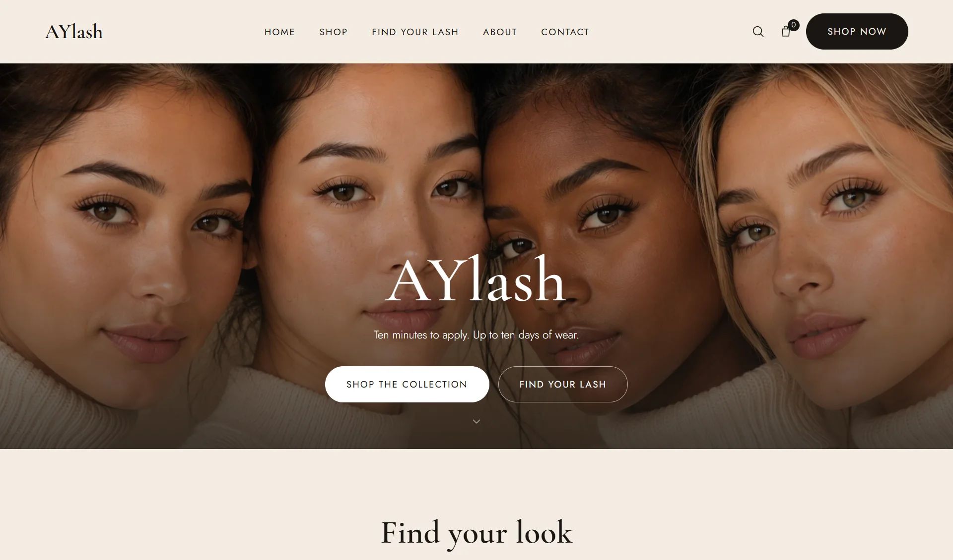 AYlash Shopify store design by DanBaz Digital