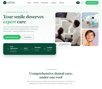 Gulf Clinic Dental Center website design by DanBaz Digital
